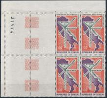 Stamp Exhibition corner block of 4 with 4 empty-field, Bélyegkiállítás ívsarki négyestömb 4 üres mezővel