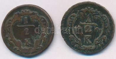 Ausztria 1760. 1/2kr Cu + 1764C-A 1/2kr Cu "Mária Terézia" T:2-,3
Austria 1760. 1/2 Kreuz...