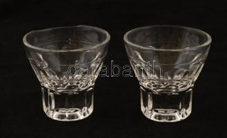 2 db üveg pohárka(2 cl), hibátlanok, m: 5 cm, d: 5,5 cm