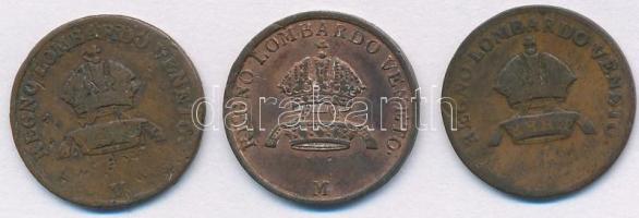 Olasz Államok / Lombardia-Velence 1822? 1c Cu + 1822V 1c Cu + 1846M 1c Cu T:3,2 ü.
Italian States /...
