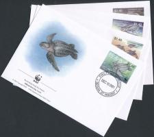 2001 WWF: Teknősök sor 4 db FDC-n Mi 306-309