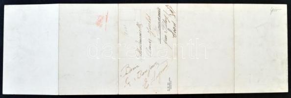 Budapest, Dunarészlet, Margitsziget a Margit híddal, villamosok, 5 részes panorámalap / five tiled p...