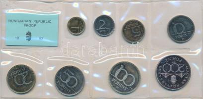 1992. 1Ft-200Ft 8db klf, fóliatokos forgalmi szettben T:PP Hungary 1992. 1 Forint - 200 Forints, 8xdiff coins in foil packing C:PP  Adamo FO25.2