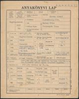 1944 Vitéz Karsay József honvédtiszt anyakönyvi lapjai, 2 db füzet(eredeti másolatok), benne szolgál...