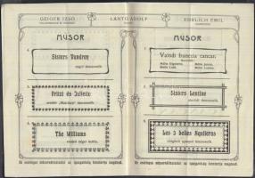 cca 1920 Moulin Rouge, Parisien műsor, Ős-Budavára, Kunossy Vilm. és Fia, pp.:4, 18x13cm