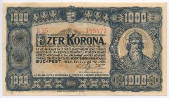 1923. 1000K "Magyar Pénzjegynyomda Rt. Budapest" T:III