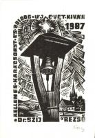 Fery Antal (1908-1944): 11 db  Ex libris. Fametszet, klisé, linó,  papír, jelzettek a metszeten, 4×2...