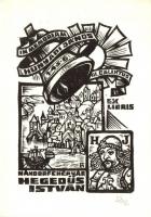 Fery Antal (1908-1944): 11 db  Ex libris. Fametszet, klisé, linó,  papír, jelzettek a metszeten, 4×2...