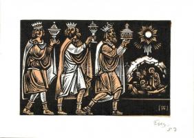 Fery Antal (1908-1944): 11 db  Ex libris. Fametszet, klisé, linó,  papír, jelzettek a metszeten, 4×2...