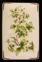 Hollóházi doboz Csepel pecséttel, porcelán, matricás, jelzett, hibátlan, 9x13x4,5cm