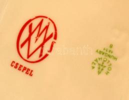 Hollóházi doboz Csepel pecséttel, porcelán, matricás, jelzett, hibátlan, 9x13x4,5cm