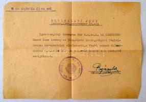 1944 Szolgálati jegy munkásszázadban szolgálatot teljesített részére.