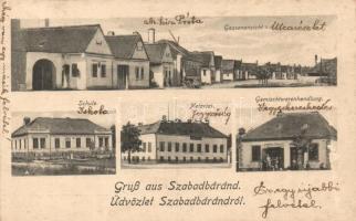 Szabadbáránd, Grosswarasdorf; Posta, iskola, Jegyzőség, Stefan Trinko vegyeskereskedése / post office, notary, shop