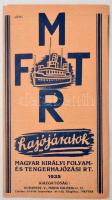 1935 Az MFTR személyhajójáratainak menetrendje. Kihajtható 3 részes