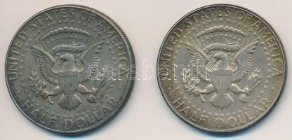 Amerikai Egyesült Államok  1967. 1/2$ Ag "Kennedy" + 1968D 1/2$ Ag "Kennedy" T:2...