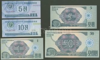 Észak-Korea 1988. "Socialist visitor" teljes sor 8klf bankjegy + 1988. "Kapitalist visitor" 5klf bankjegy T:I