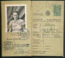 1943 Keményfedeles magyar útlevél / Hungarian passport