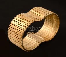 Dekoratív aranyozott karkötő, jelzett, díszdobozban, h: 21 cm