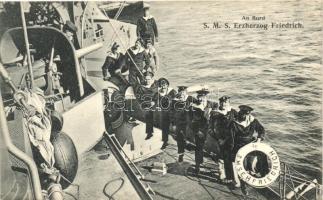 An Bord SMS Erzherzog Friedrich, C. Fano, Pola / K.u.K. Kriegsmarine, battleship board (EK)