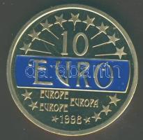 1998. 10Euro "Europa" multicolor színes/aranyozott Br privát emlékpénz T:PP