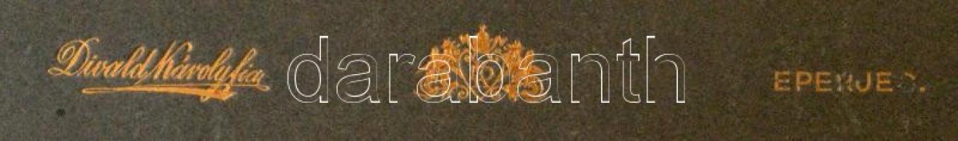 cca 1910 Eperjes, magyar tisztek keményhátú tablókép 30x21 cm