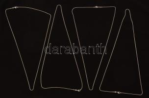 Ezüst(Ag) nyaklánc, 4 db, jelzett, h: 45 cm, nettó: 24,3 g