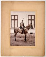 1899 Katonatiszt lovon, nagyméretű kép. Goszleth műterméből. / Hungarian soldier large image  40x33 cm