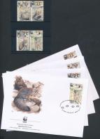 2000 WWF Afgán róka sor 2 párban + sor 4 db FDC-n Mi 1555-1558