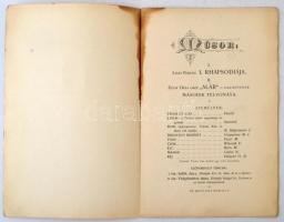 1897 A Magyar Királyi Operaház Díszelőadásának műsorfüzete. A román király és királyné őfelségének B...
