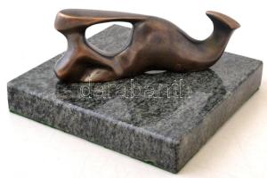 Borsos Miklós (1906 -1990) : Sellő. Bronz, márvány talpon, jelzett,  h:11 cm, m:4,5 cm