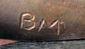 Borsos Miklós (1906 -1990) : Sellő. Bronz, márvány talpon, jelzett,  h:11 cm, m:4,5 cm