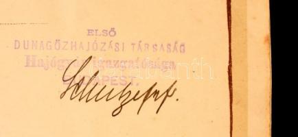 1919 Tanoncz Levél Ó-Budai Hajógyár Igazgatósága, okmánybélyeggel, hajtogatva, 45x31cm