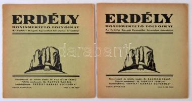 1942 az Erdély honismertető folyóirat XXXIX. évf. 2  lapszáma, Kolozsvár, Erdélyi Kárpát Egyesület, bennük számos érdekes írással