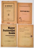 4 db nyomtatvány: Magyar Pszichológiai Szemle, Retorika, Nyelv - lélektani tanulmány.