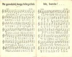 Sas náci nótái, 'Zenés levelezőlapok', kiadja Gerő Imre / music sheet, folding card (fa)