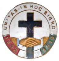 1919. "Unitas In Hoc Signo 1902-1919" zománcozott fém jelvény T:2