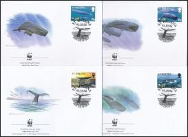 2002 WWF: Bálnák sor Mi 852-855 4 FDC-n