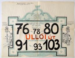 cca 1923 Bszkrt számára készített megálló terv  Jelzés nélkül. Akvarell, tus. / cca 1923 Budapest Public transport company. Stop sign graphics. Mixed technics. 45x58 cm