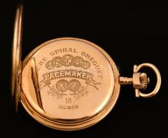 cca 1920 Pacemaker 14K arany zsebóra, Duplafedeles aranyóra, hibátlan, működő állapotban / Ancre Spi...