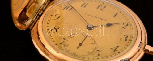 cca 1920 Pacemaker 14K arany zsebóra, Duplafedeles aranyóra, hibátlan, működő állapotban / Ancre Spi...