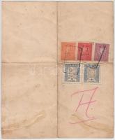 cca 1926 Ajtósfalva, Családi ház alaprajza, hátoldalán városi okmánybélyegekkel