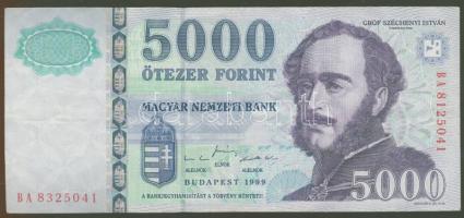 1999. 5000Ft azonos bankjegyen eltérő számozás "812...ill. 832" T:II R!