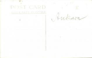 1942 Ankara, Angora; Street, statue, bank, buses, photo (EK)