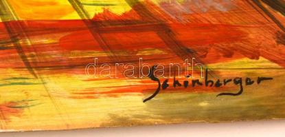 Schönberger jelzéssel: Pályaudvar. Olaj, karton, 36×54 cm