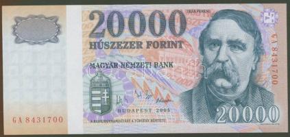 2005. 20.000Ft hiányzó biztonsági hologramsávval! T:I R!