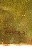 Heyer jelzéssel: Németjuhász. Olaj, vászon, szakadással, 40×50 cm