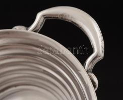 Ezüst füles tálka,  Ag., nettó:13,5gr., jelzett, d:13,5cm /Silver-eared tray, Ag, net.. 13.5 grams, ...