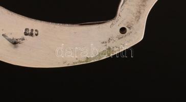 Ezüst füles tálka,  Ag., nettó:13,5gr., jelzett, d:13,5cm /Silver-eared tray, Ag, net.. 13.5 grams, ...