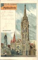 1899 Budapest I. Mátyás templom, litho s: Rosenberger  (vágott / cut)