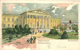 Budapest VIII. Nemzeti Múzeum 'Bruchsteiner és fia' litho (EK)